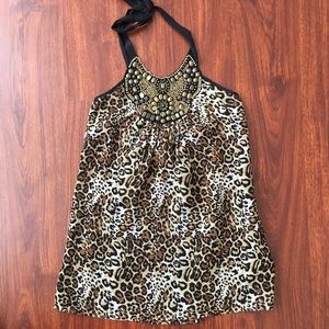 Bebe women’s leopard halter top